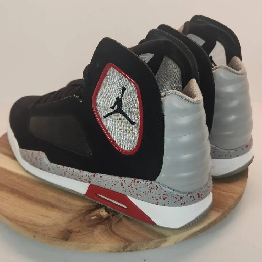 JORDAN FLIGHT LUMINARY 551820-005 BLACK/GREY/GYM RED Mens Size 12